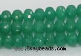 CAJ09 15.5 inches 7*10mm faceted rondelle green aventurine jade beads