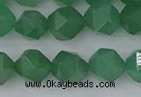 CAJ733 15.5 inches 10mm faceted nuggets green aventurine beads