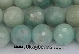 CAM1454 15.5 inches 12mm faceted round amazonite gemstone beads