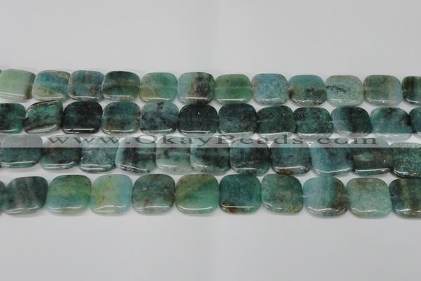 CAQ640 15.5 inches 18*18mm square aquamarine gemstone beads