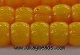 CAR412 15.5 inches 9*11mm drum synthetic amber beads wholesale
