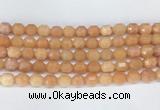 CBBS04 15 inches 8mm faceted prism peach calcite beads wholesale