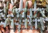 CBBS110 Top drilled 6*20mm - 8*30mm hexahedral prism labradorite beads