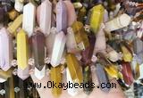 CBBS123 Top drilled 6*20mm - 11*35mm hexahedral prism mookaite beads