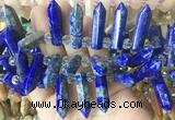 CBBS189 Top drilled 8*28mm - 9*30mm hexahedral prism lapis lazuli beads