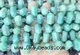 CBBS203 Centre drilled 7*16mm - 11*25mm hexahedral prism amazonite beads wholesale CBBS203 Centre drilled 7*16mm - 11*25mm hexahedral prism amazonite beads wholesale
