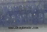 CBC447 15.5 inches 6*10mm faceted rondelle blue chalcedony beads
