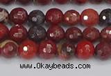 CBD376 15.5 inches 6mm faceted round poppy jasper beads