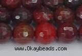 CBD379 15.5 inches 12mm faceted round poppy jasper beads