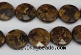 CBZ431 15.5 inches 15mm faceted coin bronzite gemstone beads