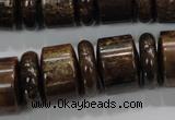 CBZ58 15.5 inches 6*18mm & 12*18mm rondelle bronzite gemstone beads