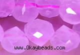 CCB1635 15 inches 6mm faceted teardrop rose quartz beads