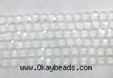 CCBS15 15 inches 12mm faceted square white crystal beads wholesale CCBS15 15 inches 12mm faceted square white crystal beads wholesale