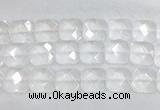 CCBS19 15 inches 20mm faceted square white crystal beads wholesale