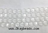 CCBS28 15 inches 14mm faceted heart white crystal beads wholesale