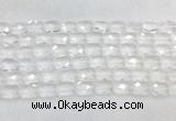 CCBS34 15 inches 10*14mm faceted rectangle white crystal beads wholesale