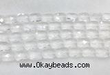 CCBS35 15 inches 12*16mm faceted rectangle white crystal beads wholesale