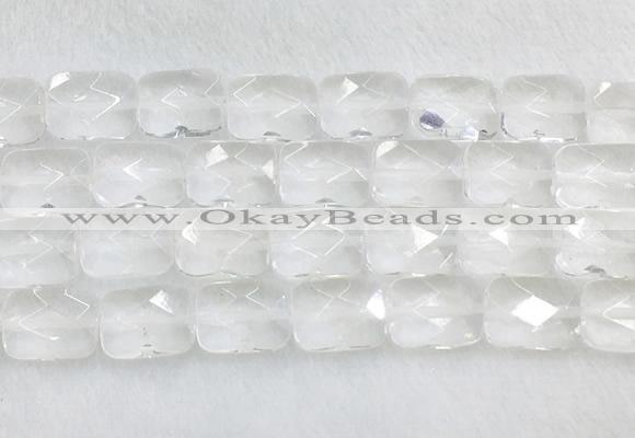 CCBS36 15 inches 13*18mm faceted rectangle white crystal beads wholesale