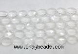 CCBS41 15 inches 12*16mm faceted oval white crystal beads wholesale