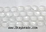 CCBS42 15 inches 13*18mm faceted oval white crystal beads wholesale