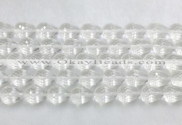 CCBS46 15 inches 10*14mm faceted teardrop white crystal beads wholesale