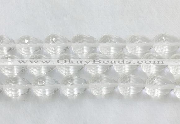 CCBS48 15 inches 13*18mm faceted teardrop white crystal beads wholesale