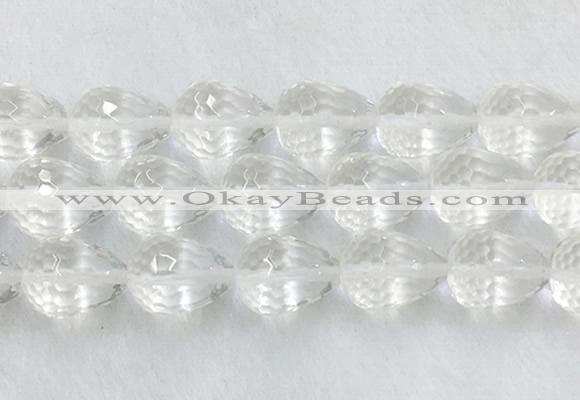 CCBS49 15 inches 15*20mm faceted teardrop white crystal beads wholesale