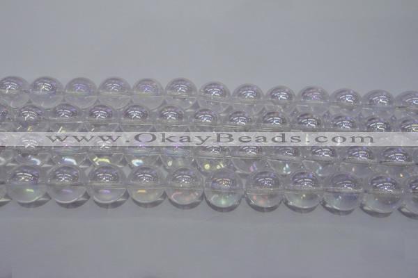 CCC403 15.5 inches 10mm round AB-color white crystal beads