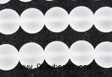 CCC603 15.5 inches 10mm round matte natural white crystal beads