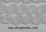 CCC626 15.5 inches 6mm faceted nuggets matte white crystal beads