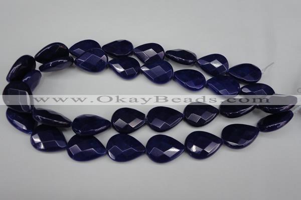 CCN2335 15.5 inches 18*25mm faceted flat teardrop candy jade beads