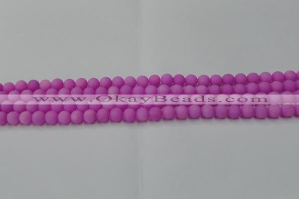 CCN2522 15.5 inches 4mm round matte candy jade beads wholesale