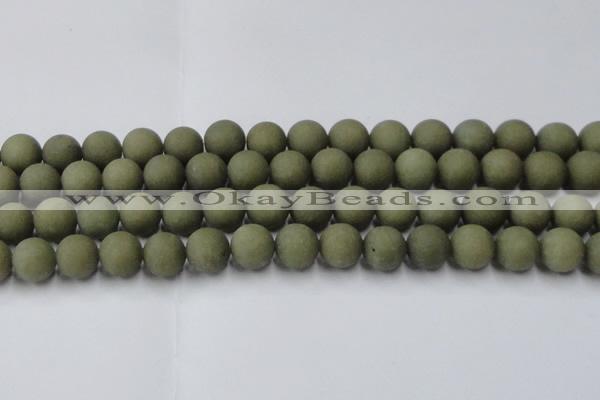 CCN2548 15.5 inches 14mm round matte candy jade beads wholesale