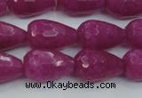 CCN3001 15.5 inches 10*15mm faceted teardrop candy jade beads