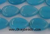 CCN3871 15.5 inches 13*18mm flat teardrop candy jade beads