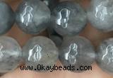 CCQ583 15.5 inches 10mm faceted round cloudy quartz beads wholesale