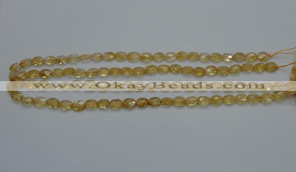 CCR21 15.5 inches 6*7mm faceted oval natural citrine gemstone beads