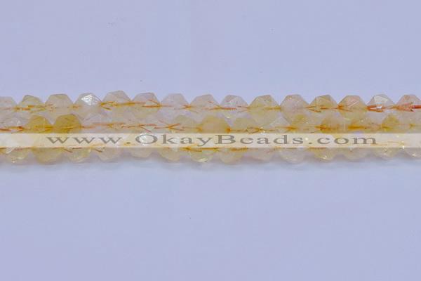 CCR313 15.5 inches 10mm faceted nuggets citrine gemstone beads