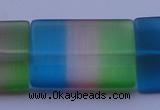 CCT45 15 inches 25*35mm flat rectangle mix color cats eye beads