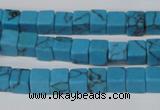 CCU50 15.5 inches 6*6mm cube turquoise beads wholesale