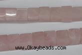 CCU63 15.5 inches 8*8mm cube rose quartz beads wholesale