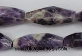 CDA29 15.5 inches 12*30mm – 13*36mm faceted rice dogtooth amethyst beads