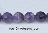 CDA61 15.5 inches 12mm faceted round dogtooth amethyst beads