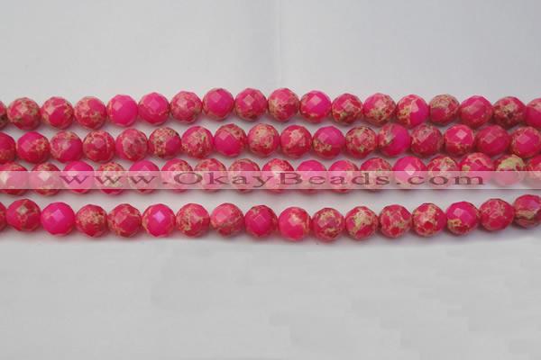 CDE2111 15.5 inches 8mm faceted round dyed sea sediment jasper beads
