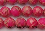 CDE2112 15.5 inches 10mm faceted round dyed sea sediment jasper beads