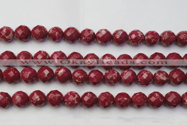CDE2139 15.5 inches 24mm faceted round dyed sea sediment jasper beads