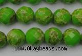 CDE2183 15.5 inches 12mm faceted round dyed sea sediment jasper beads