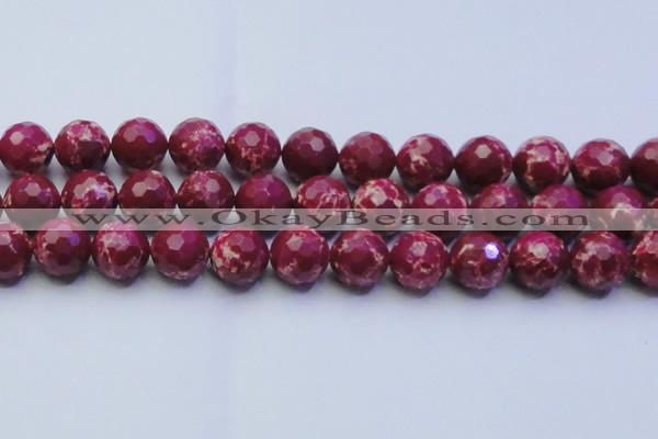 CDE2523 15.5 inches 18mm faceted round dyed sea sediment jasper beads