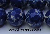 CDE2583 15.5 inches 22mm faceted round dyed sea sediment jasper beads