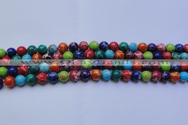 CDE2691 15.5 inches 10mm round mixed color sea sediment jasper beads